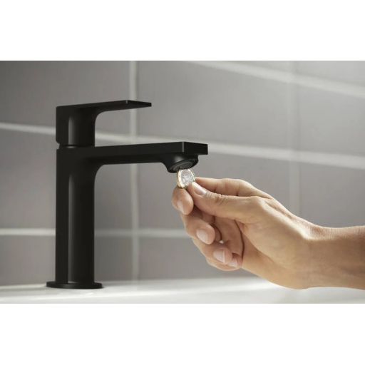 Смеситель для раковины HANSGROHE Rebris E 72557670 однорычажный черный матовый